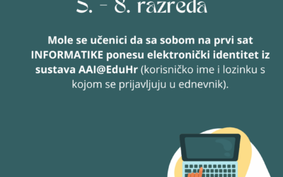 Obavijest učenicima