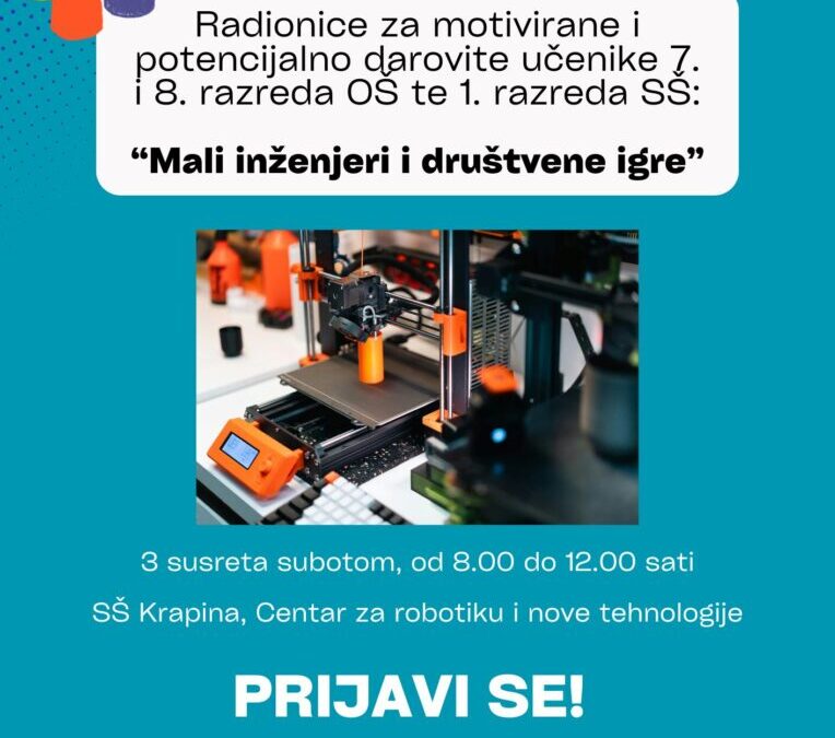 Radionice za motivirane i potencijalno darovite učenike u Srednjoj školi Krapina