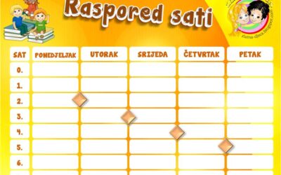 Raspored sati za ponedjeljak